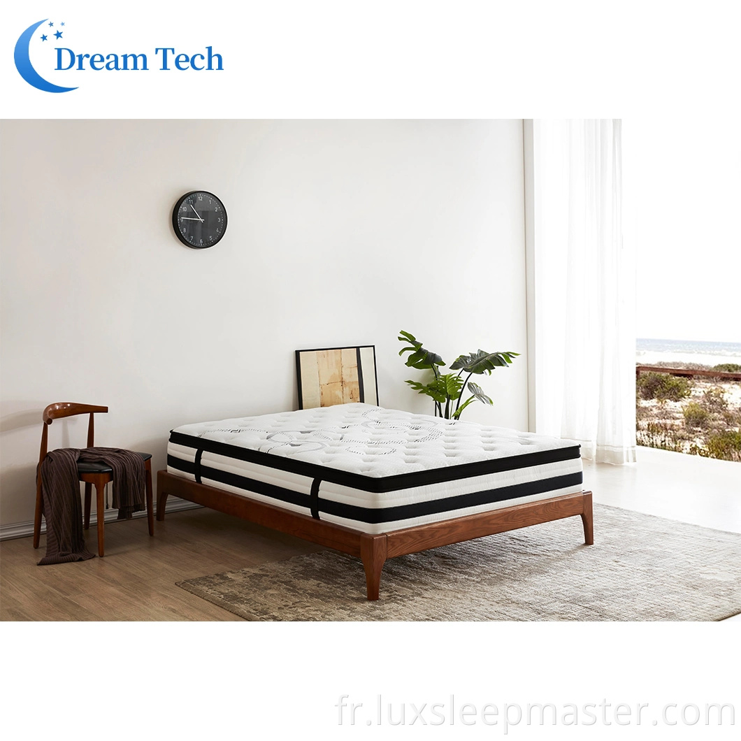 Fabriqué en Chine Matelas à ressorts ensachés en mousse pour lit double